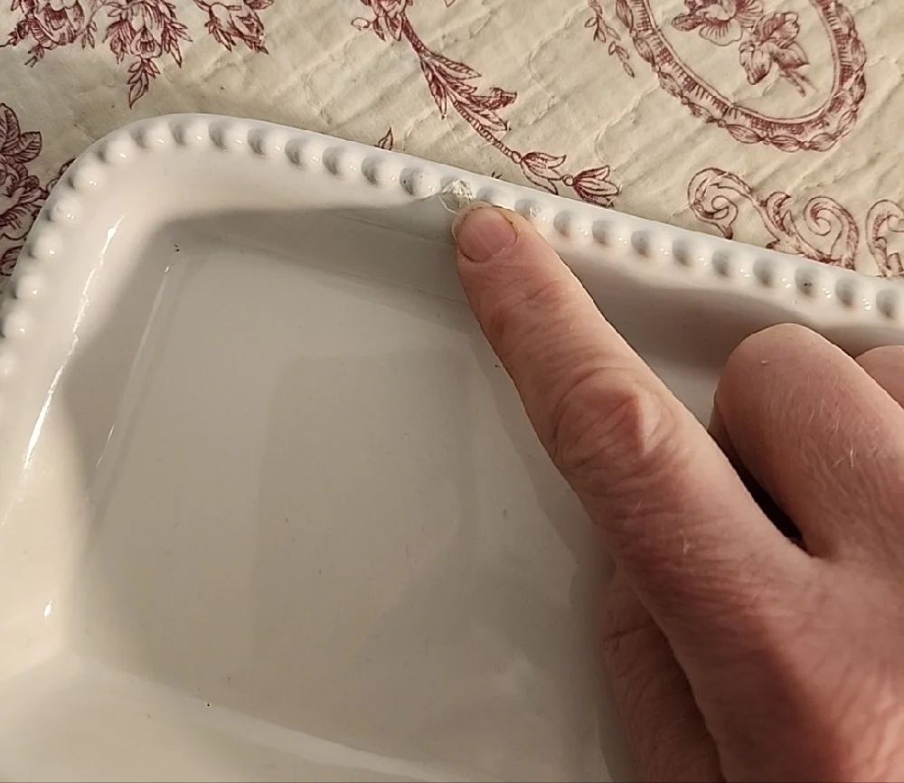 Pottery Barn Cream Small Kitchen Sink, Small Bites Vanity Tray. Flawed Gem!!
